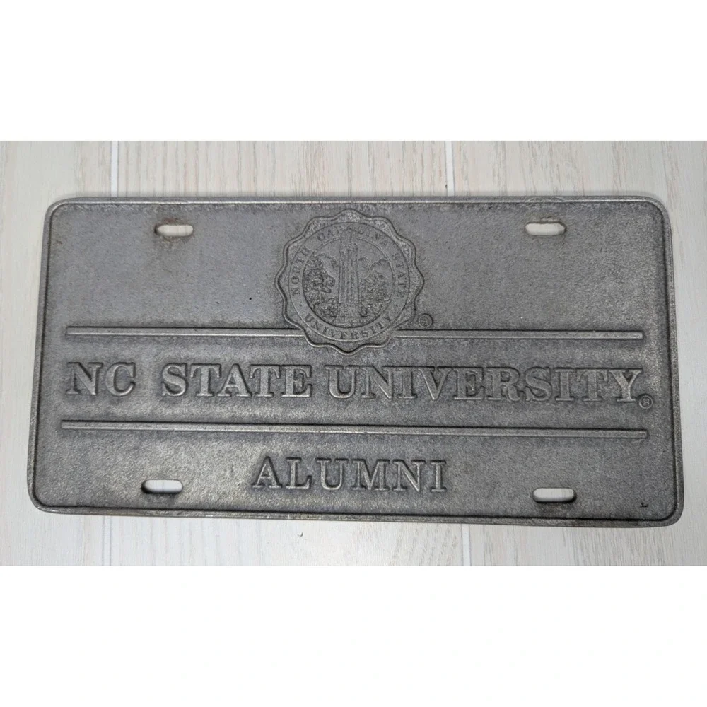 NC State University alumni Pewter Metal license plate